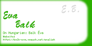 eva balk business card